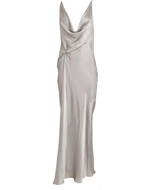 Francesca Miranda Knot Charmed Silk Maxi Dress - Grey