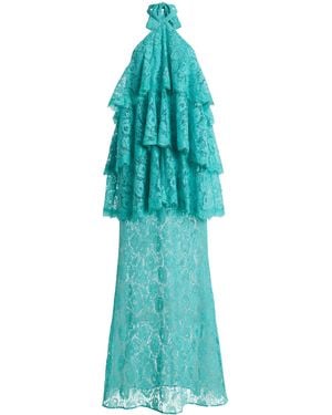 Third Form Exclusive Gaia Tiered Lace Maxi Halter Dress - Blue