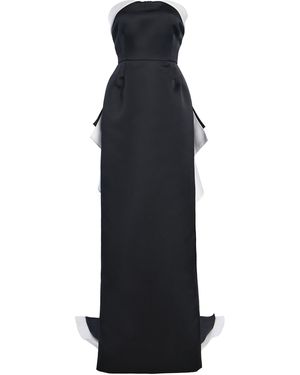 Atelier Prabal Gurung Strapless Satin Column Gown - Black