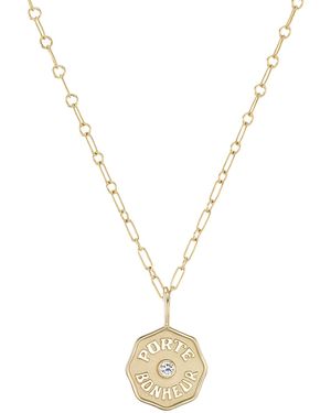 Marlo Laz Petite Porte Bonheur Diamond Necklace - Metallic
