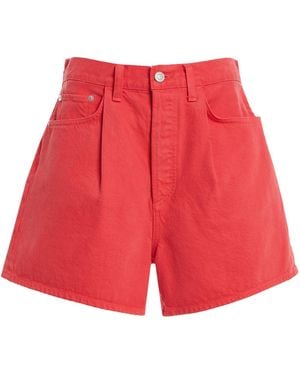 Agolde Rhoda Denim Shorts - Red