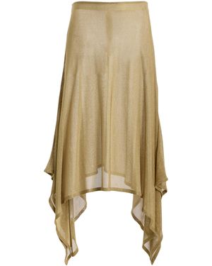 Mel Usine Leonore Chainmail-Knit Handkerchief-Hem Skirt - Natural