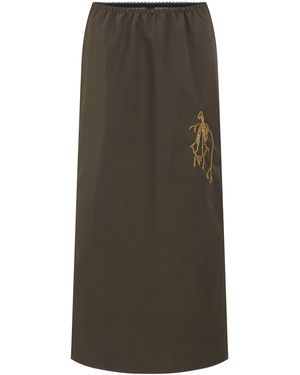 Harris Tapper Camilla Laminated Nylon Maxi Skirt - Green