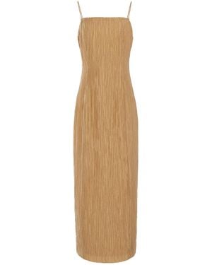 By Malene Birger Lucille Plissé Midi Dress - Natural