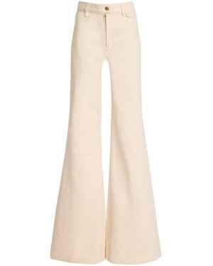 Ulla Johnson Zephyr Rigid Mid-Rise Flared Jeans - Natural