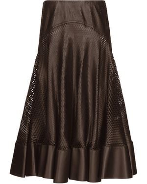 Alaïa Laser-Cut Leather Mini Skirt - Brown