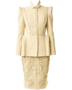 Juozas Statkevicius Jacquard Button-Detail Jacket - Natural