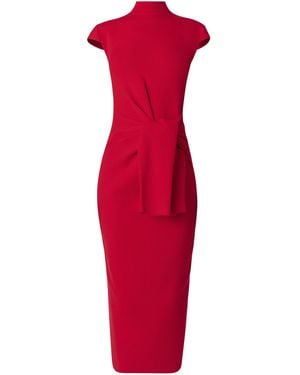 Monse Waist-Tie Merino Wool Midi Dress - Red