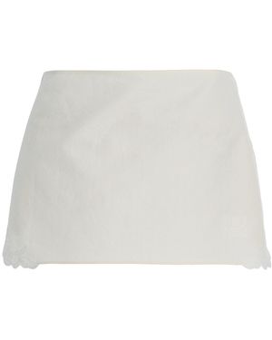 Miu Miu Linen And Cotton Mini Skirt - White