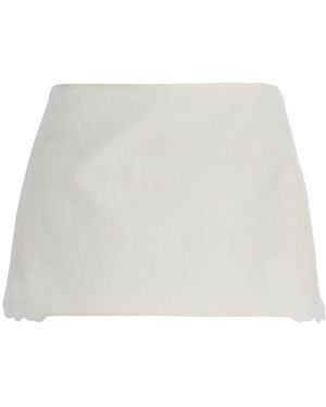 Miu Miu Lace-Detailed Linen-Cotton Mini Skirt - White
