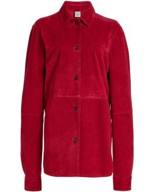 TOTEME Suede Overshirt - Red