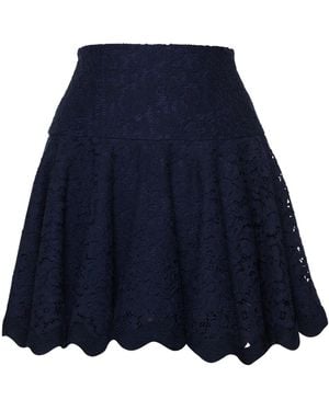 Lena Hoschek Marchesa Lace Cotton-Blend Mini Skirt - Blue