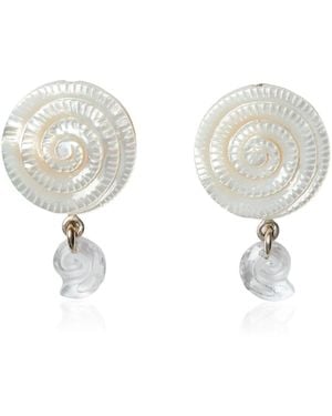 Chan Luu Nautilus Mother-Of-Pearl Clip-On Earrings - White