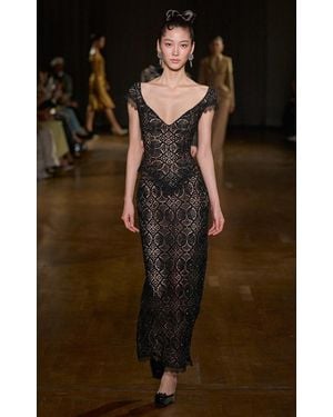 Georges Hobeika Lace Maxi Skirt - Brown