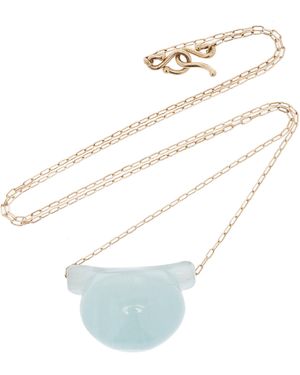 Ten Thousand Things Etruscan 14K Aquamarine Necklace - White