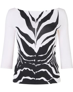 Conner Ives Zebra Jersey Top - Black