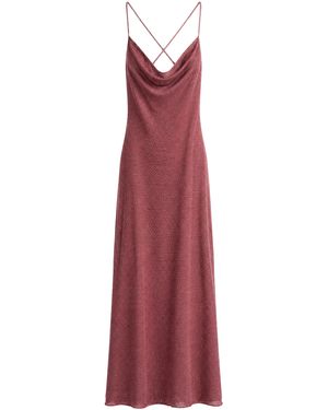 MACCAPANI Lurex Knit Ita Maxi Dress - Red