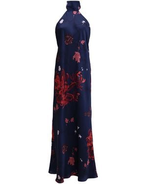Francesca Miranda Hera Silk Maxi Dress - Blue
