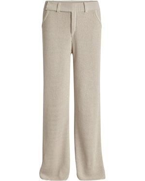 AYA MUSE Vena Low-Rise Knit Cotton-Blend Trousers - Natural