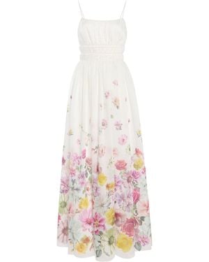 Aje. Fleur-Print Maxi Dress - White