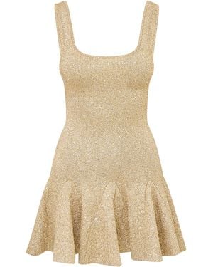 LoveShackFancy Sarajane Sequined Mini Dress - Natural