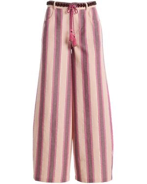 ILIO NEMA Odin Striped Cotton Trousers - Pink
