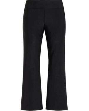 Fait Par Foutch Marie Flared Ribbed-knit Nylon Capri Trousers - Black