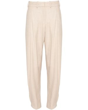 ORIANE 1986 The Sarouel Mid-Rise Wool-Blend Tapered Pants - Natural