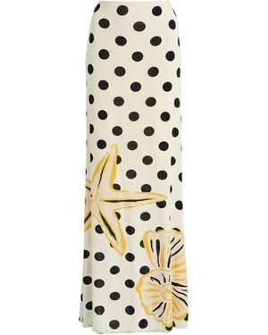 Cala De La Cruz Halia Printed Maxi Skirt - White
