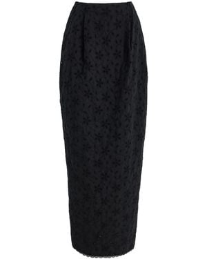 Posse Salma Eyelet Cotton Maxi Skirt - Black