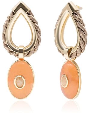 Eddie Borgo Robinson 12k Gold-plated Brass Amber And Aragonite Earrings - Metallic
