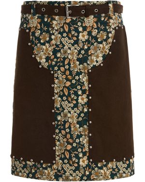 Siedres Kendra Embellished Cotton-Blend Mini Skirt - Black