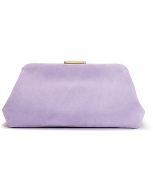 Carolina Herrera Bianca Suede Clutch - Purple