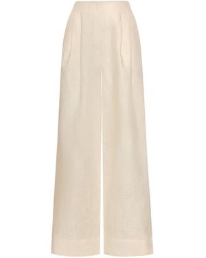 ANDRES OTALORA Ancestra High-Rise Linen Wide-Leg Trousers - Natural