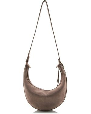 KHAITE Augustina Small Suede Crossbody Bag - Metallic