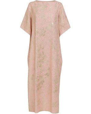 Dima Ayad Metallic Floral-Print Maxi Caftan