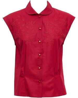 Loretta Caponi Pisa Cotton Top - Red