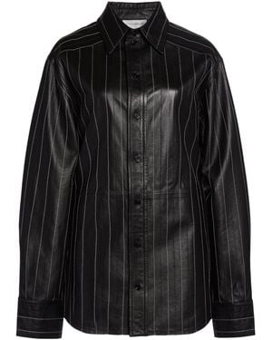 Victoria Beckham Belt-Detailed Leather Shirt - Black