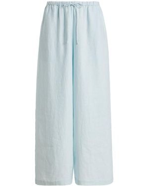 ELCE Faye Linen Wide-Leg Trousers - Blue