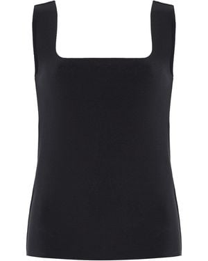 Birrot Exclusive Lay2 Sleeveless Bonded Crepe Top - Black