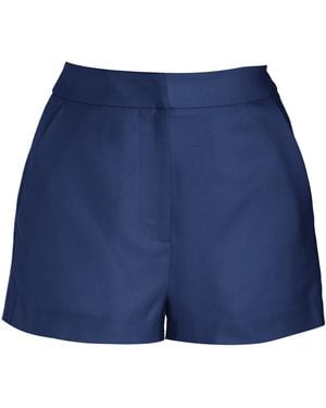 Sergio Hudson Zip-Front Shorts - Blue