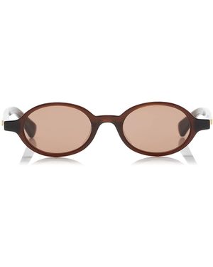 Bottega Veneta Round-Frame Acetate Sunglasses - Brown
