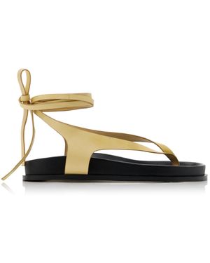 A.Emery Shel Lace-up Leather Sandals - Metallic