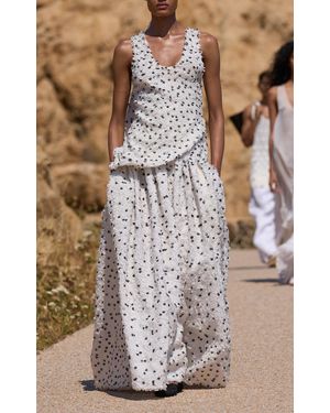 Jacquemus The Pietra Embroidered Silk Wide-Leg Trousers - Brown