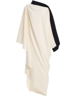 Harithand Gerda Asymmetric Crepe Caftan Dress - White