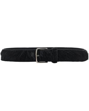 The Row Classic Pony Hair Maxi Belt - Black