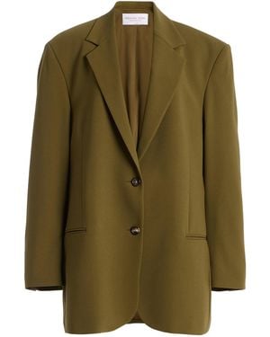 Michael Kors Ryan Single-Breasted Stretch Tissue Wool Crepe Blazer - Green