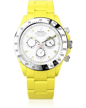 PRIVATE LABEL LONDON Rolex Daytona Ceramic Coated Stainless Steel Watch - Yellow