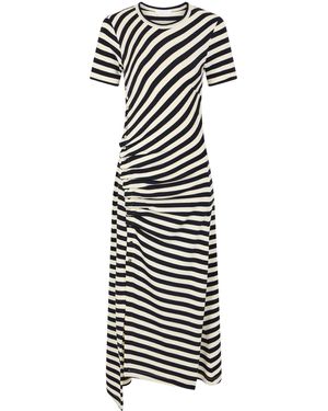 Rabanne Gathered Wool-Blend Midi Dress - White