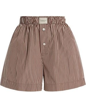 Comme Si La Classica Striped Cotton-Poplin Boxer Shorts - Brown